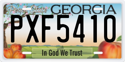 GA license plate PXF5410