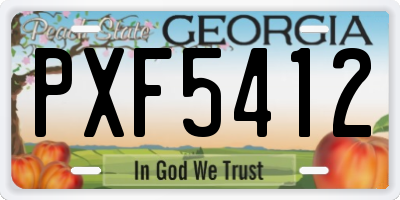 GA license plate PXF5412