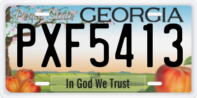 GA license plate PXF5413