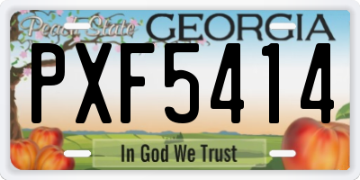 GA license plate PXF5414