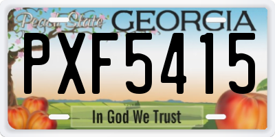 GA license plate PXF5415