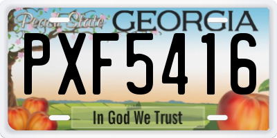 GA license plate PXF5416