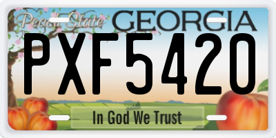 GA license plate PXF5420
