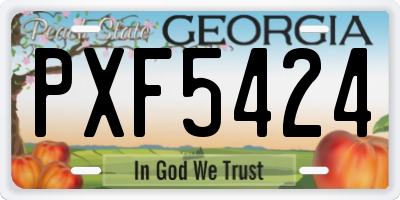 GA license plate PXF5424