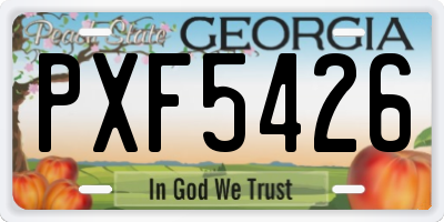 GA license plate PXF5426