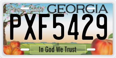 GA license plate PXF5429