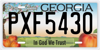 GA license plate PXF5430