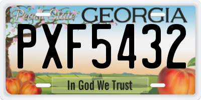 GA license plate PXF5432