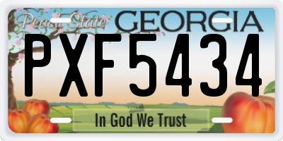 GA license plate PXF5434