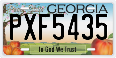 GA license plate PXF5435