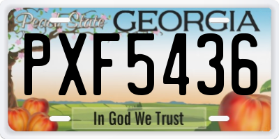 GA license plate PXF5436