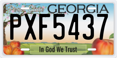 GA license plate PXF5437