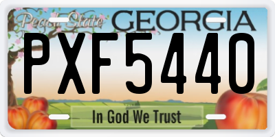 GA license plate PXF5440