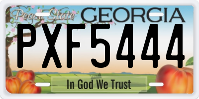GA license plate PXF5444