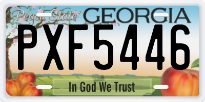 GA license plate PXF5446