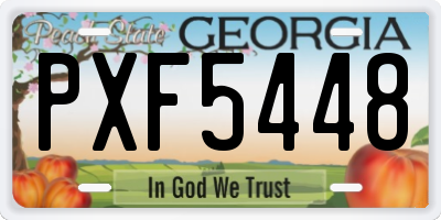 GA license plate PXF5448