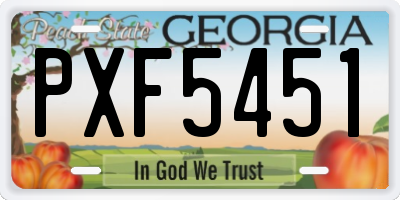 GA license plate PXF5451