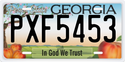 GA license plate PXF5453