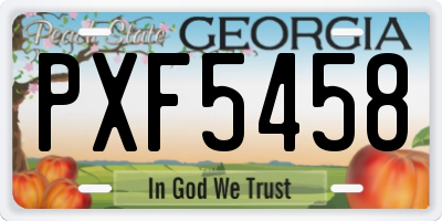GA license plate PXF5458