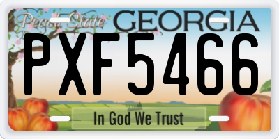 GA license plate PXF5466