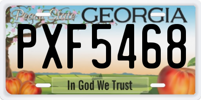 GA license plate PXF5468