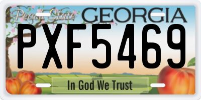 GA license plate PXF5469