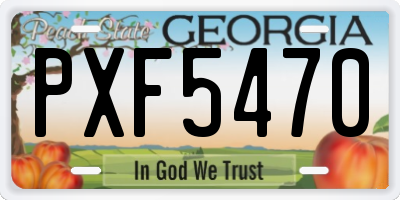 GA license plate PXF5470