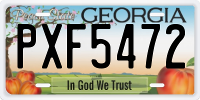 GA license plate PXF5472