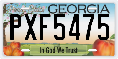 GA license plate PXF5475