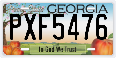GA license plate PXF5476