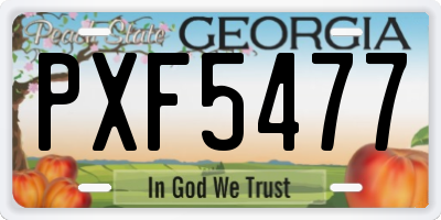 GA license plate PXF5477