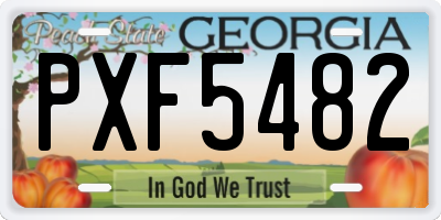 GA license plate PXF5482