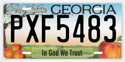GA license plate PXF5483
