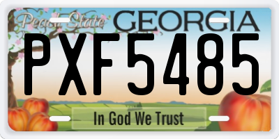 GA license plate PXF5485