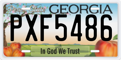 GA license plate PXF5486