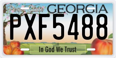 GA license plate PXF5488