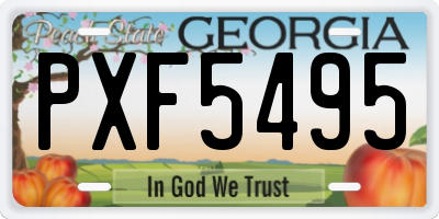 GA license plate PXF5495