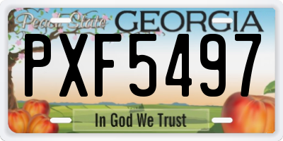 GA license plate PXF5497