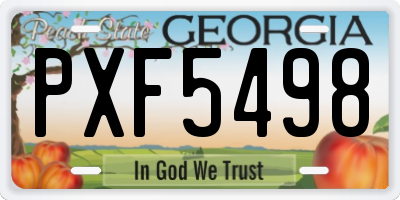 GA license plate PXF5498