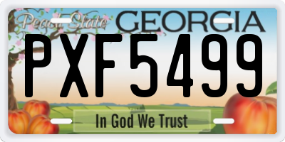 GA license plate PXF5499