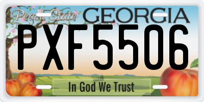 GA license plate PXF5506