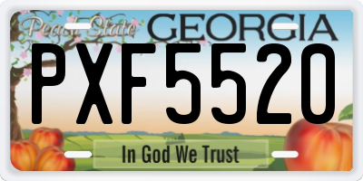 GA license plate PXF5520