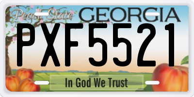 GA license plate PXF5521