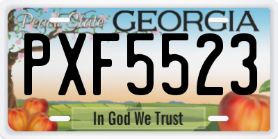 GA license plate PXF5523