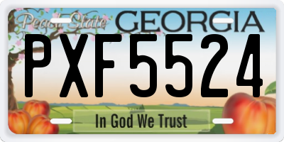 GA license plate PXF5524
