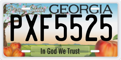 GA license plate PXF5525