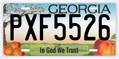 GA license plate PXF5526