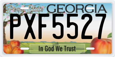 GA license plate PXF5527