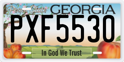 GA license plate PXF5530