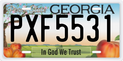 GA license plate PXF5531